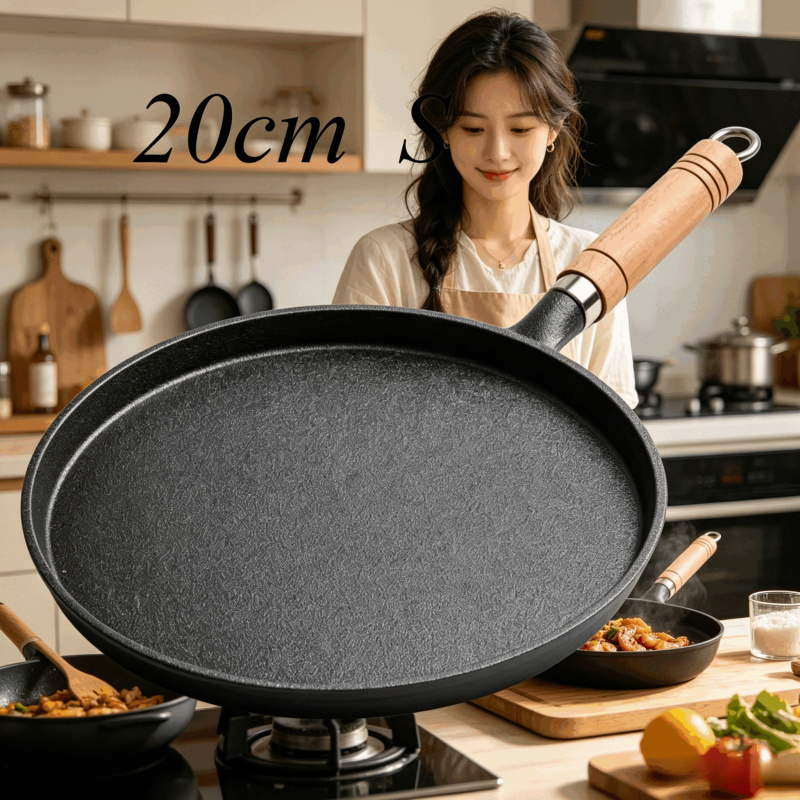 Чугунная сковорода 20 см с дер – обзор и цена Cast Iron Tetsubin